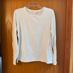 a.n.a Classic White Long Sleeve Tee